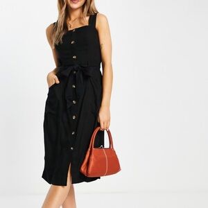 Elegant Black Button-Down Dress